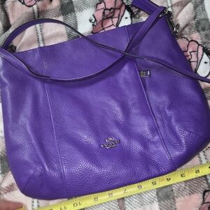 Coach Vibrant Purple Leather Shoulder Bag